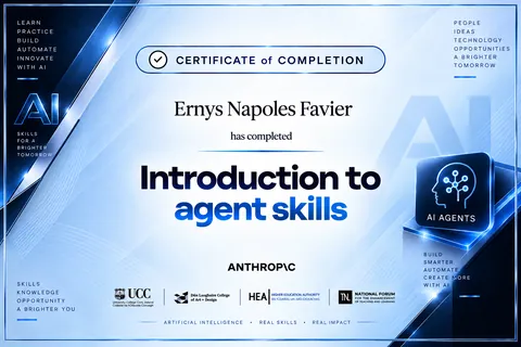 Introduction to Agent Skills — certificate — ORVEXIA design