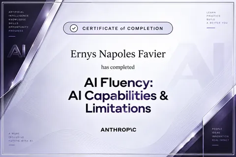 AI Fluency: AI Capabilities & Limitations — certificate — ORVEXIA design