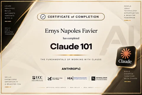 Claude 101 — certificate — ORVEXIA design