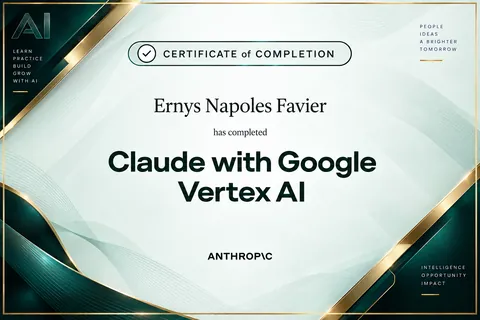 Claude with Google Vertex AI — certificate — ORVEXIA design