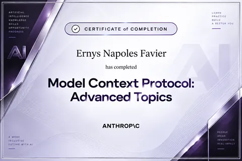 Model Context Protocol: Advanced Topics — certificate — ORVEXIA design