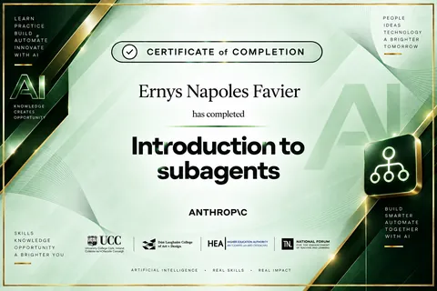 Introduction to Subagents — certificate — ORVEXIA design