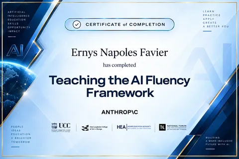 Teaching the AI Fluency Framework — certificate — ORVEXIA design